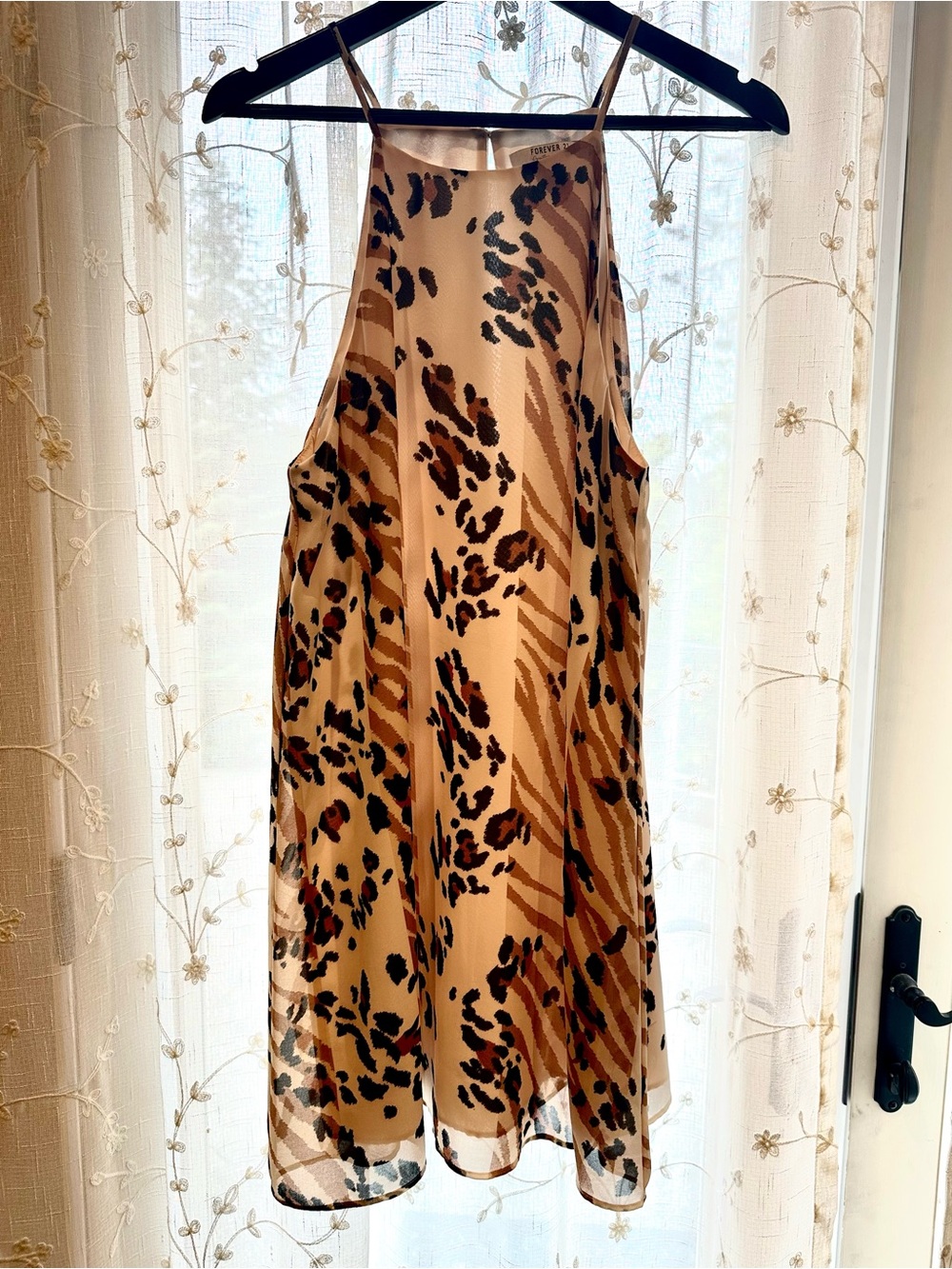 Forever 21 Beige and Brown Animal Print Mini Dress